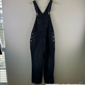 Old Navy Black straight leg carpenter style overalls size 8